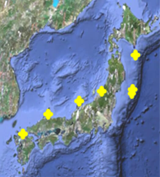 図1．21世紀に入り発生した地震の震源分