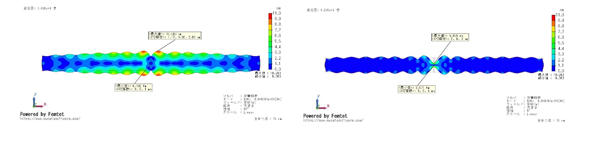 図 11 φ30×2mmt変位図 厚み方向基本波